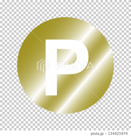 A gold circle with a white P indicates a point and parking area. A gold circle with a white P indicates a point and parking area. 134925974