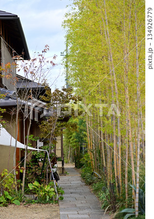 Kyoto street scene in rural area. The cityscape of Kyoto in Kansai region in Japan. Cityscape and travel concept. 134926779