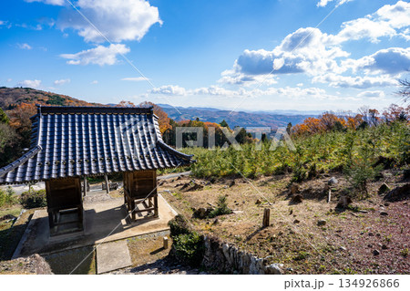 星神社の随神門と遠くの風景 134926866