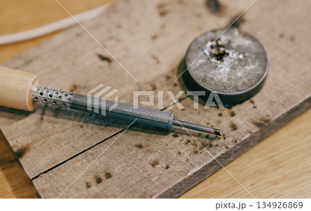 Close-up of a soldering iron Close-up of a soldering iron 134926869