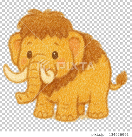 【動物】猛獁象色鉛筆插圖 134926991