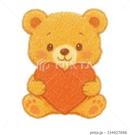 ハートを抱いた子グマのイラスト 134927698