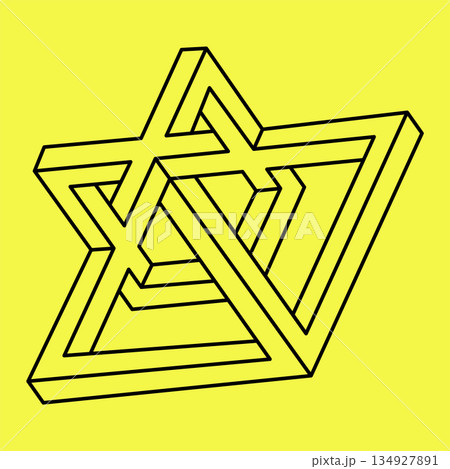 Sacred geometry symbol. Hipster, abstract, alchemy, spiritual mystic element. Optical illusion.  134927891