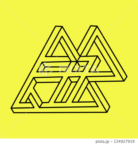 Optical illusion. Geometric shape. Abstract arrow.  134927919