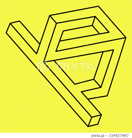 Impossible optical illusion shape. Optical art object. Impossible figures. Sacred geometry shapes. Geometric figures. Impossible optical illusion shape. Optical art object. Impossible figures. Sacred geometry shapes. Geometric figures. 134927967
