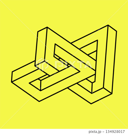 Impossible optical illusion shape. Optical art object. Impossible figures. Line art. Geometry shapes.  134928017