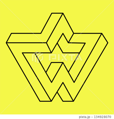 Impossible optical illusion shape. Optical art objects. Impossible figures. Sacred geometry. Op art. Line design. Impossible optical illusion shape. Optical art objects. Impossible figures. Sacred geometry. Op art. Line design. 134928070