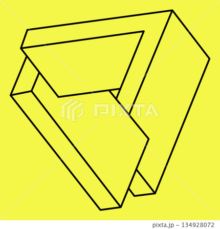 Impossible optical illusion shape. Op art object. Impossible figures. Line art. Sacred geometry.  134928072