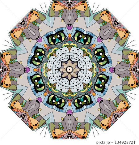 Colorful cute Mandalas. Decorative unusual round ornaments. Colorful cute Mandalas. Decorative unusual round ornaments. 134928721