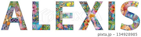 Male name ALEXIS. Vector decorative object 134928985