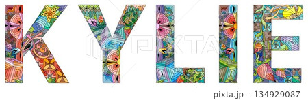 Female name KYLIE. Vector decorative object 134929087