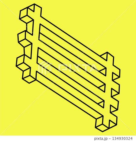 Impossible object. Optical illusion. 3d illustration. Optical art. Impossible object. Optical illusion. 3d illustration. Optical art. 134930324