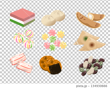 Japanese sweets set 3 134930666