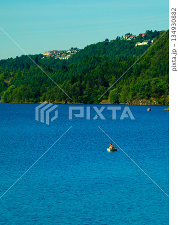 Tourism and travel. Landscape and fjord in Norway. 134930882