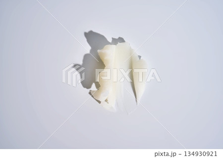 White cosmetic cream texture swatching on clean background 134930921