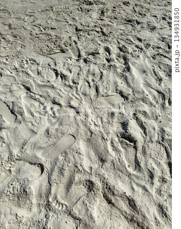 Beach Sand Footprints Texture Background Beach Sand Footprints Texture Background 134931850