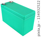 Industrial lead-acid battery with flat cover and reliable terminals. On a white background 134932522