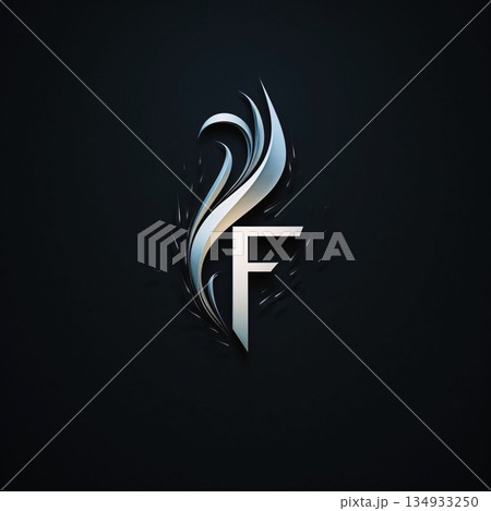 F letter logo with a silver pattern on a black background. Vector illustration F letter logo with a silver pattern on a black background. Vector illustration 134933250