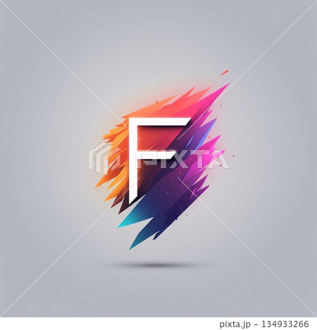 F letter icon with colorful grunge brush strokes, vector illustration. F letter icon with colorful grunge brush strokes, vector illustration. 134933266