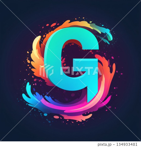 G letter logo with colorful paint splash. Vector template for your design. G letter logo with colorful paint splash. Vector template for your design. 134933481