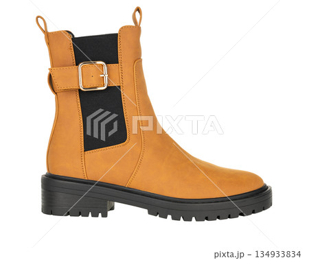 Mustard Yellow Womans Ankle Boot with Buckle Mustard Yellow Womans Ankle Boot with Buckle 134933834