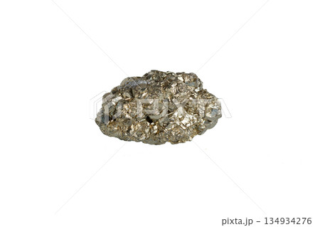 pyrite mineral stone macro on white background pyrite mineral stone macro on white background 134934276