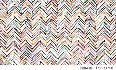 背景素材_ヘリンボーン柄（カラフルな落書き風） 134934706