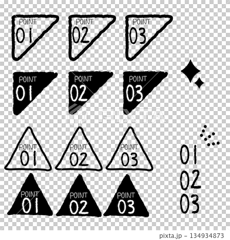 手繪三角形 POINT 標題標籤 手繪三角形 POINT 標題標籤 134934873