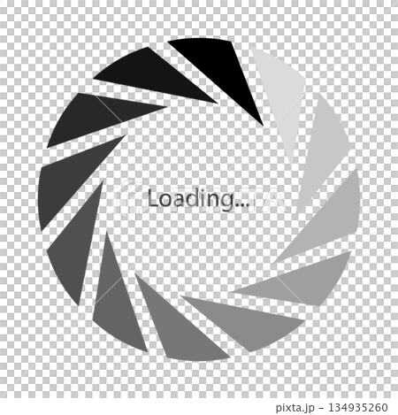 Vector illustration of a loading mark like a monochrome gradient shutter lens 134935260