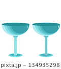 Two wine glasses in flat technique vector illustration 134935298