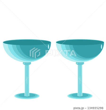 Two wine glasses in flat technique vector illustration Two wine glasses in flat technique vector illustration 134935298