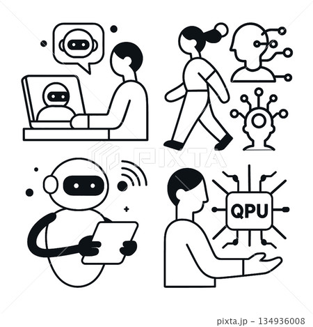 Artificial intelligence robot human technology digital communication innovation futuristic 134936008