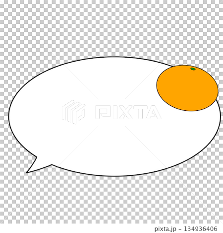 Orange speech bubble simple 134936406