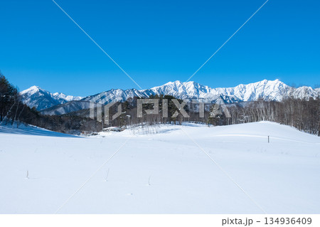 中山高原・スノートレッキング （北アルプスの眺め） 134936409