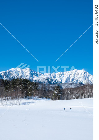 中山高原・スノートレッキング （北アルプスの眺め） 134936492