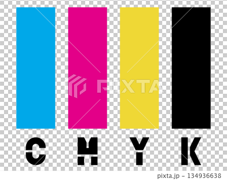 用於印刷的四分色 標籤 圖標 134936638