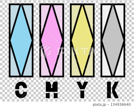 用於印刷的四分色 標籤 圖標 134936640