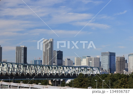 JR京葉線新木場駅から見た江東区東雲の風景 134936787