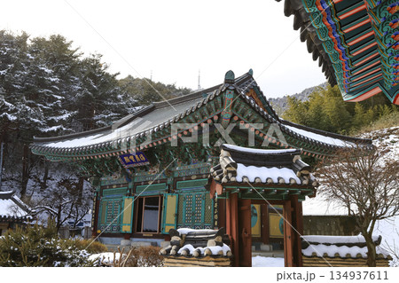 Winter scenery of Samhwasa temple. Gangwon-do, South Korea. Winter scenery of Samhwasa temple. Gangwon-do, South Korea. 134937611