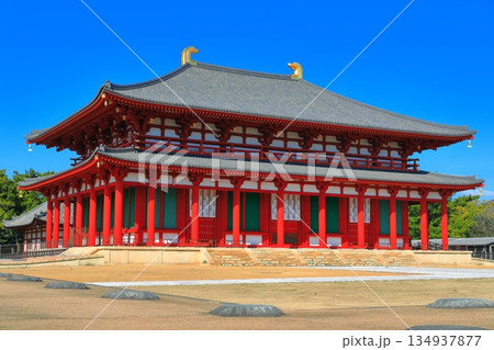 【奈良県】晴天の興福寺（中金堂） 134937877