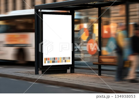 Billboard, poster mockup, in a bus stop 134938053