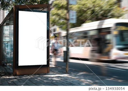 Billboard, poster mockup, in a bus stop Billboard, poster mockup, in a bus stop 134938054