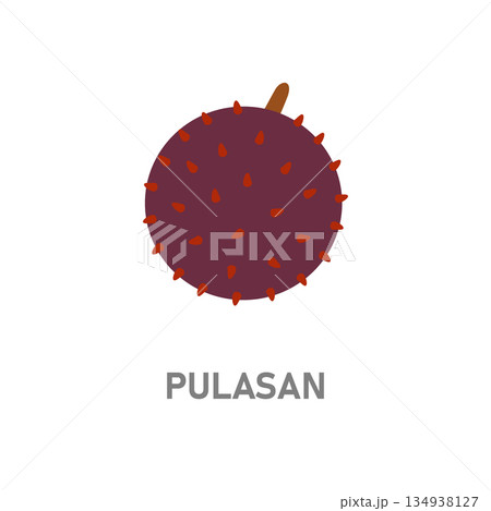 Pulasan exotic tropical fruit icon. Colorful healthy food illustration Pulasan exotic tropical fruit icon. Colorful healthy food illustration 134938127