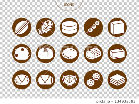 和菓子 アイコン ピクトグラム ベクター イラスト セット 和菓子 アイコン ピクトグラム ベクター イラスト セット 134938393