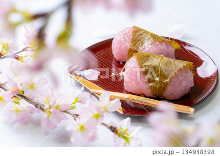【春素材】桜餅・関西風桜餅・道明寺【食べ物素材】 【春素材】桜餅・関西風桜餅・道明寺【食べ物素材】 134938398