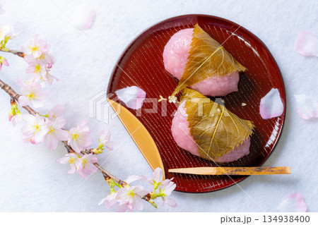 【春素材】桜餅・関西風桜餅・道明寺【食べ物素材】 【春素材】桜餅・関西風桜餅・道明寺【食べ物素材】 134938400