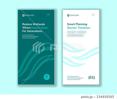 World Wetlands Day Vertical Banner Background in Flat Cartoon Hand Drawn Illustration 134938565