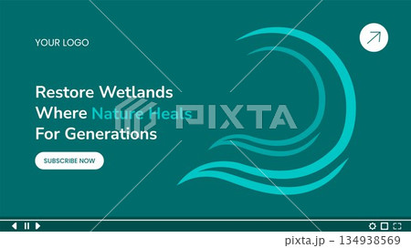 World Wetlands Day Thumbnail with Flat Cartoon Hand Drawn Background Illustration 134938569