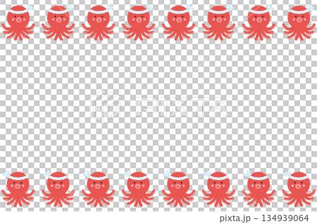 かわいいタコのフレームイラスト 134939064
