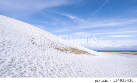 鳥取砂丘の雪景色  134939436